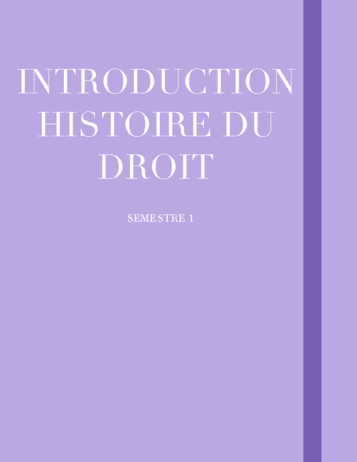 Introduction à l'Histoire du Droit S1 - Cours et Concepts Essentiels ...