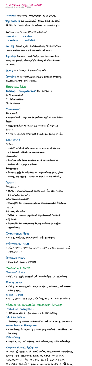 Organizational Behavior Tests - Test 1 Which of the following best ...