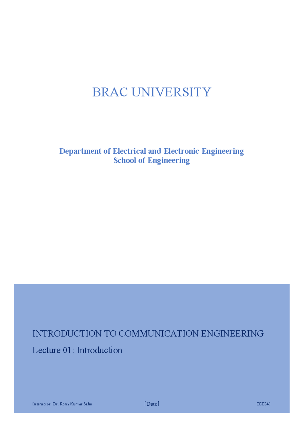 EEE341 Lecture 01 - solved - BRAC UNIVERSITY Department of Electrical ...