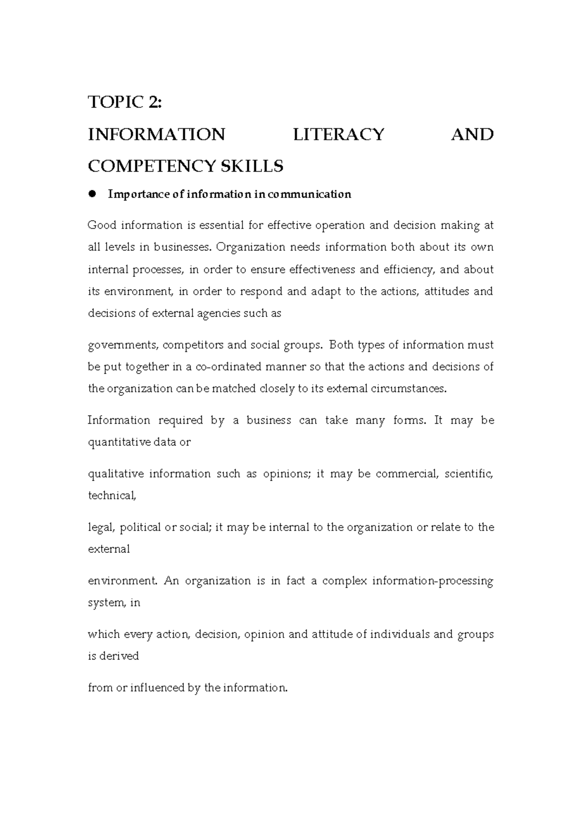 UCU 200 Topic 2: Importance of Information Literacy & Competency Skills ...