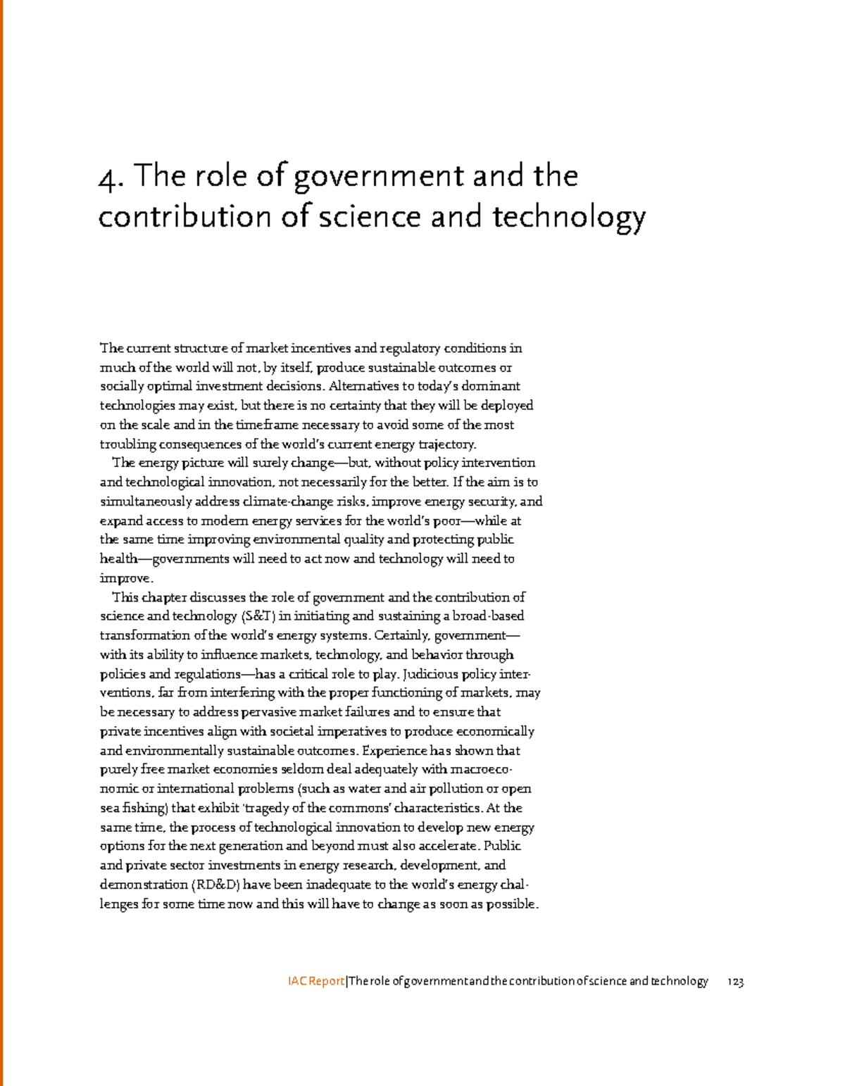 4. The Role of Government and the Contribution of Science and ...