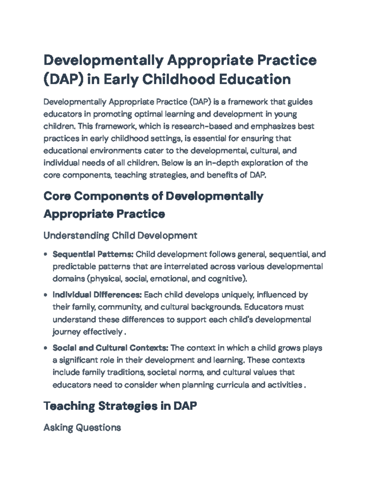 Developmentally Appropriate Practice (DAP) in Early Childhood Education ...
