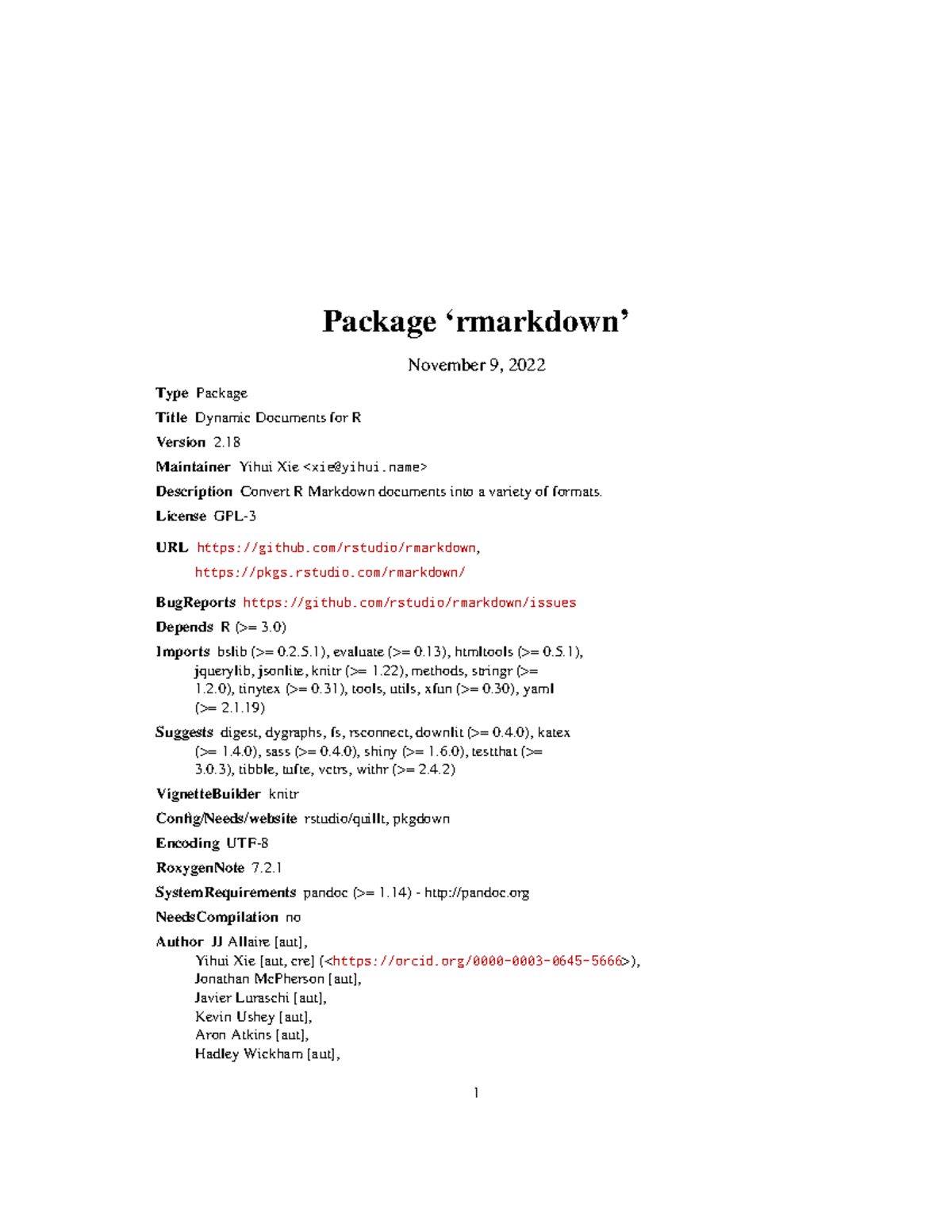 Rmarkdown - R markdown - Package ‘rmarkdown’ November 9, 2022 Type ...