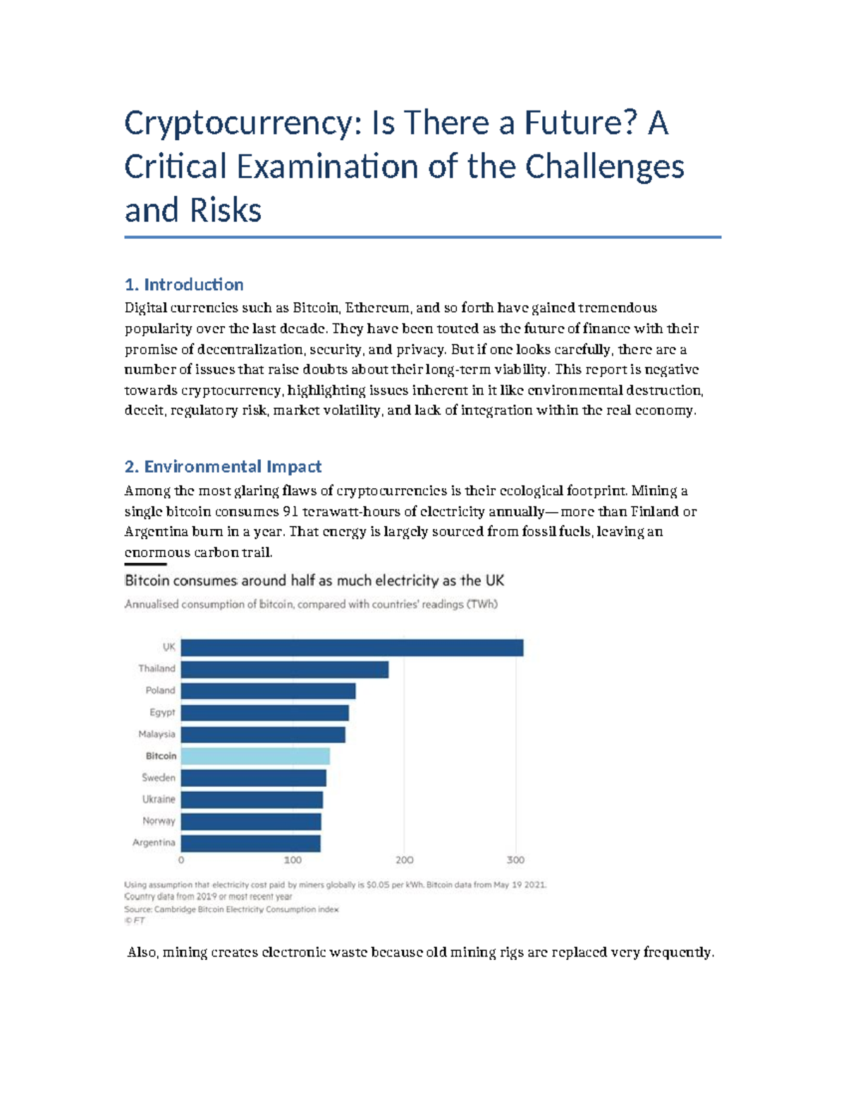 Macroeconomics: Critical Analysis of Cryptocurrency Challenges and ...