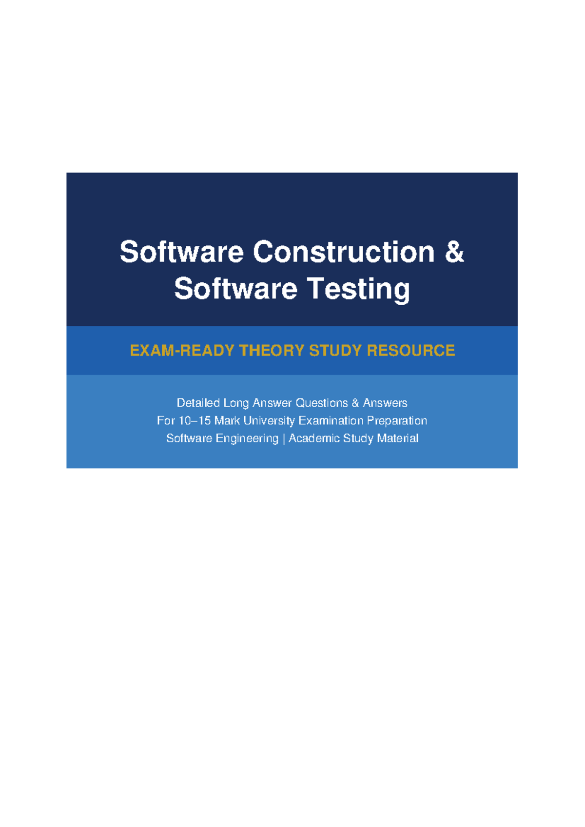 Unit4 Software Construction: Comprehensive Study Guide for Exam Prep ...