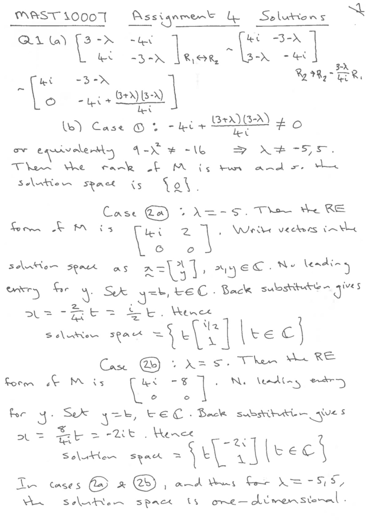Assignment 4 Solutions: Linear Independence and Column Space Analysis ...