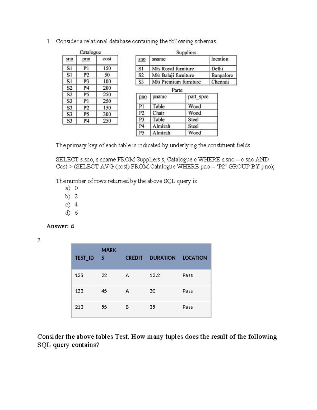 Session-4 - DBMS SQL Queries and Results Analysis - Studocu