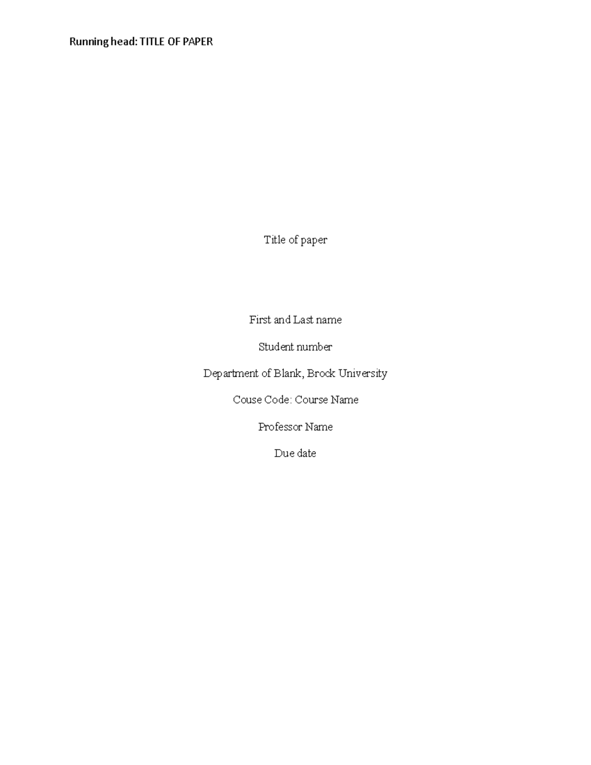 APA Formatting Guidelines: A Comprehensive Example (Course Code) - Studocu