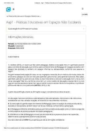Colaborar - Av1 - Aprendizagem da Língua Portuguesa - Ensino e ...