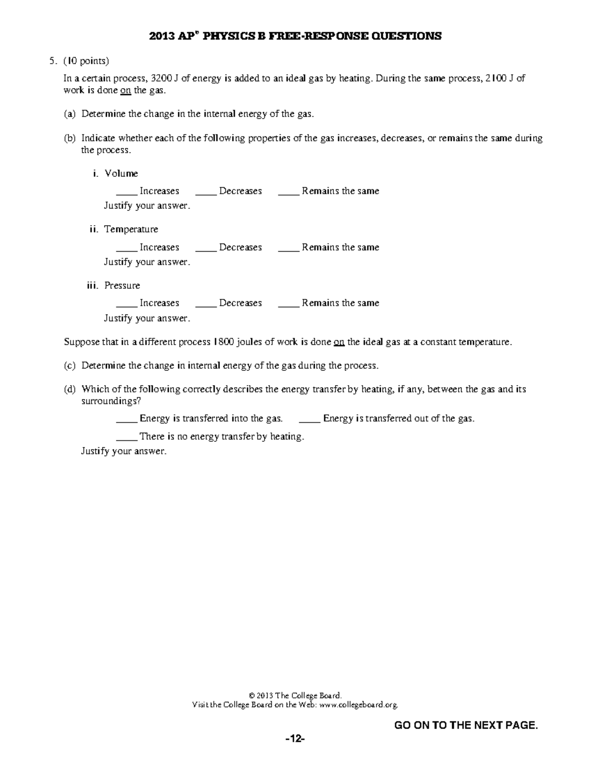 AP13 Physics B FRQ Questions & Scoring Guidelines - Studocu