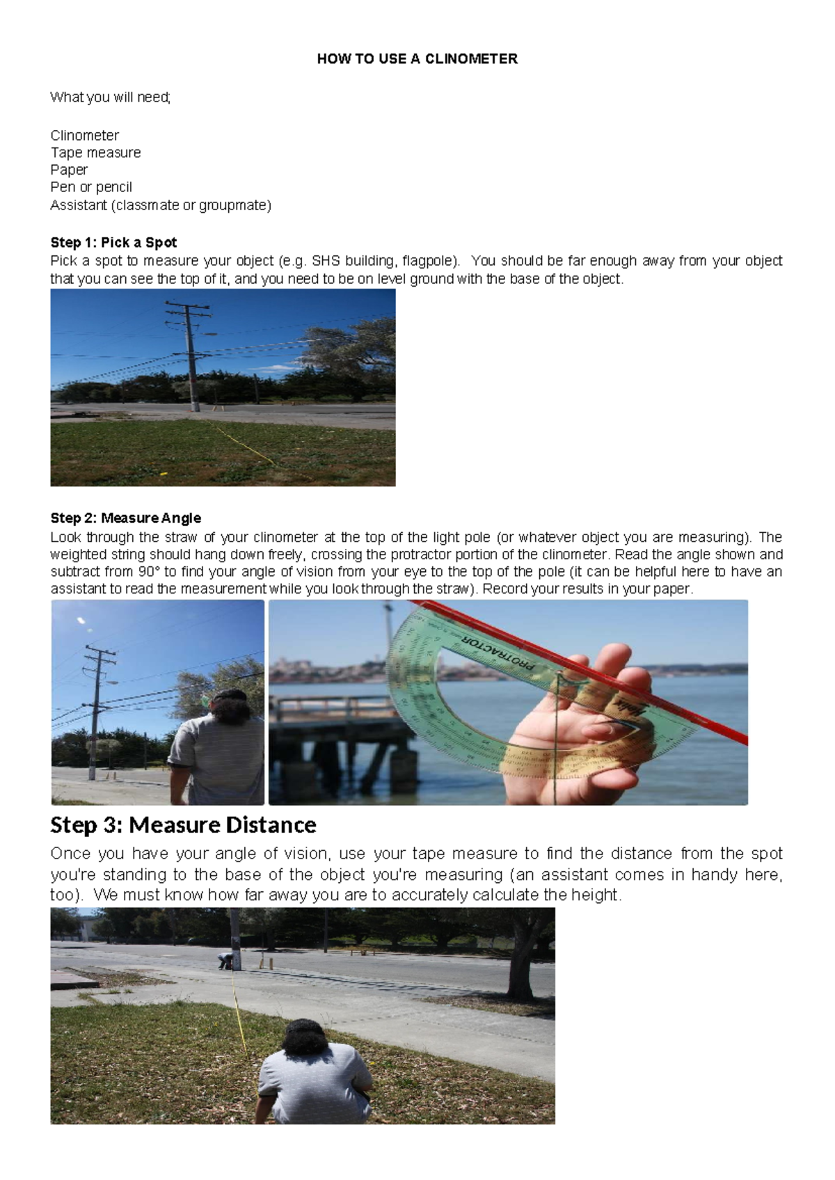 Using a Clinometer: A Step-by-Step Guide - Studocu