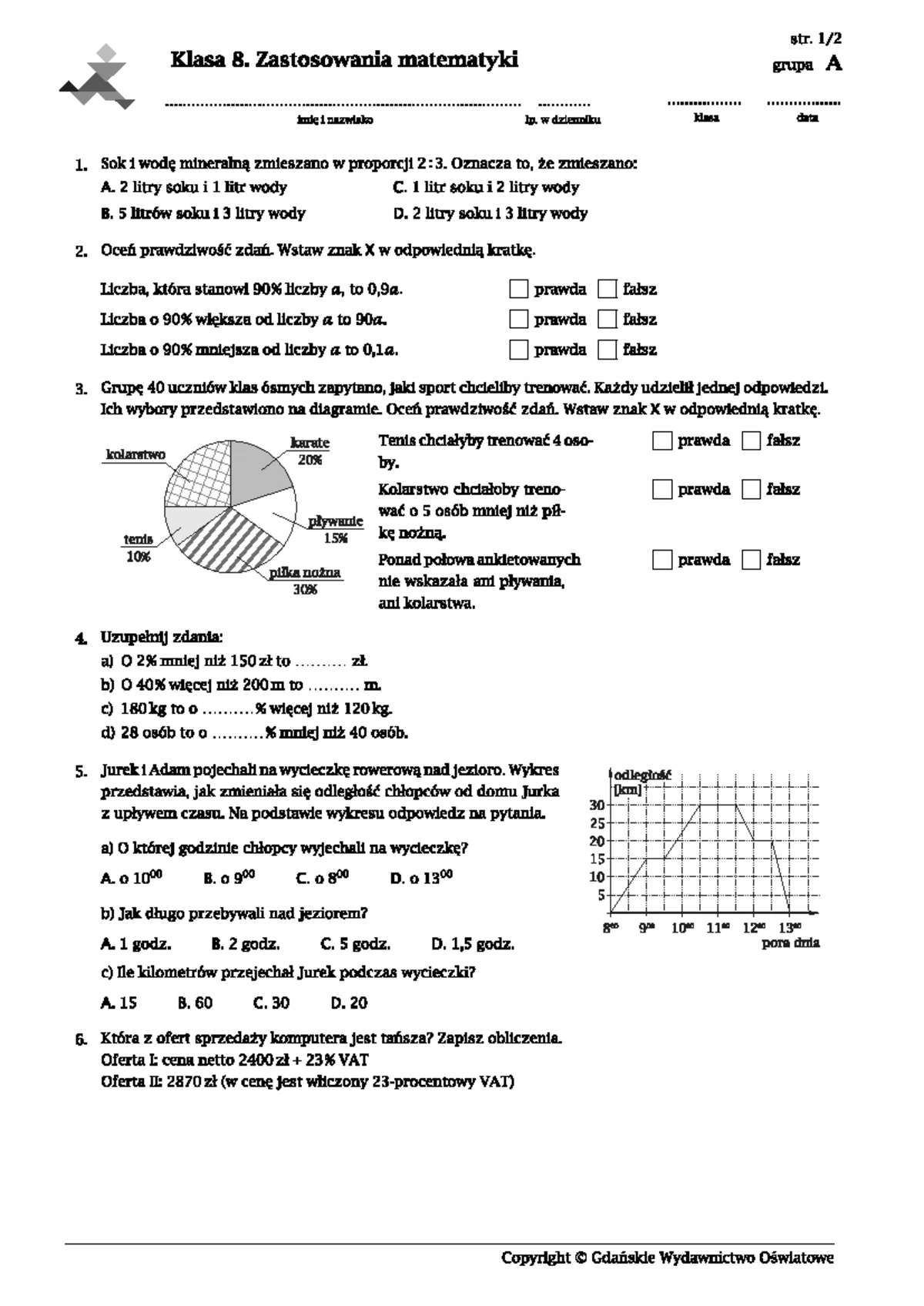 Zadania z matematyki - Klasa 5: Przykłady i ćwiczenia - Studocu