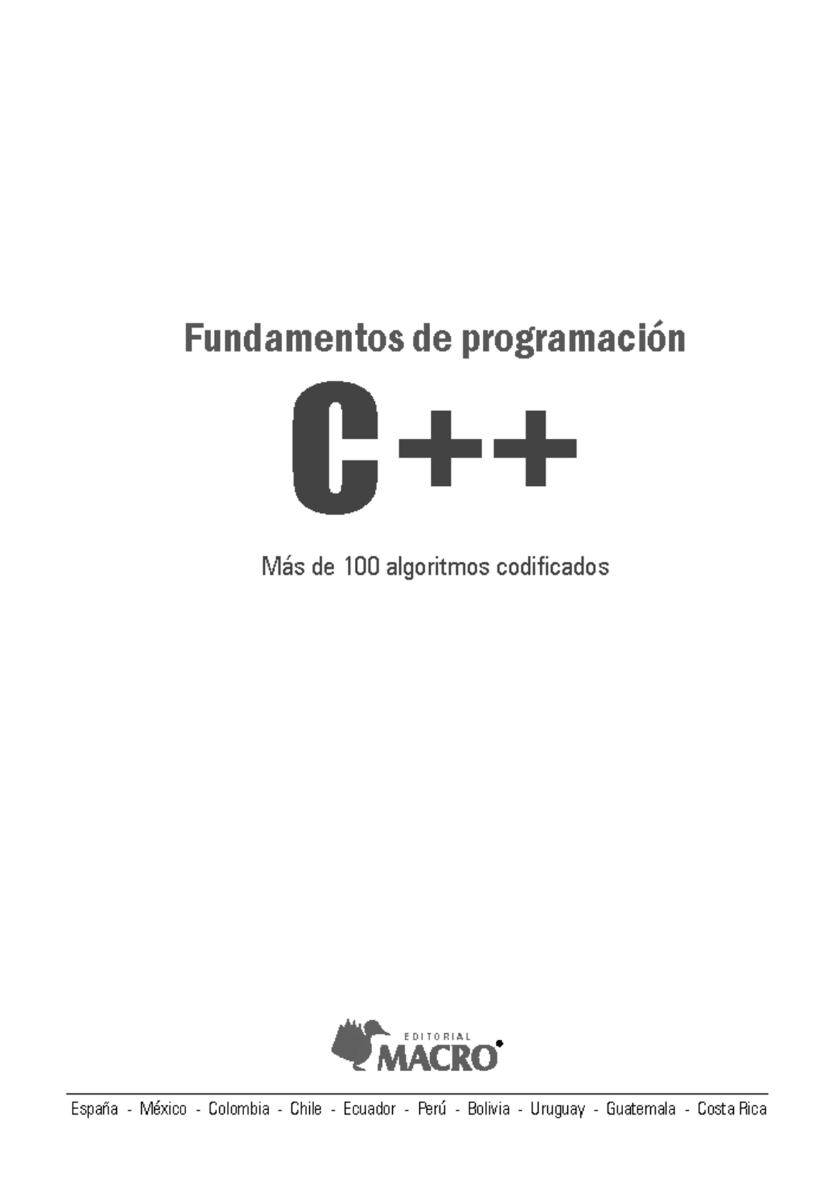 Fundamentos de Programación: Más de 100 Algoritmos en C++ - Studocu