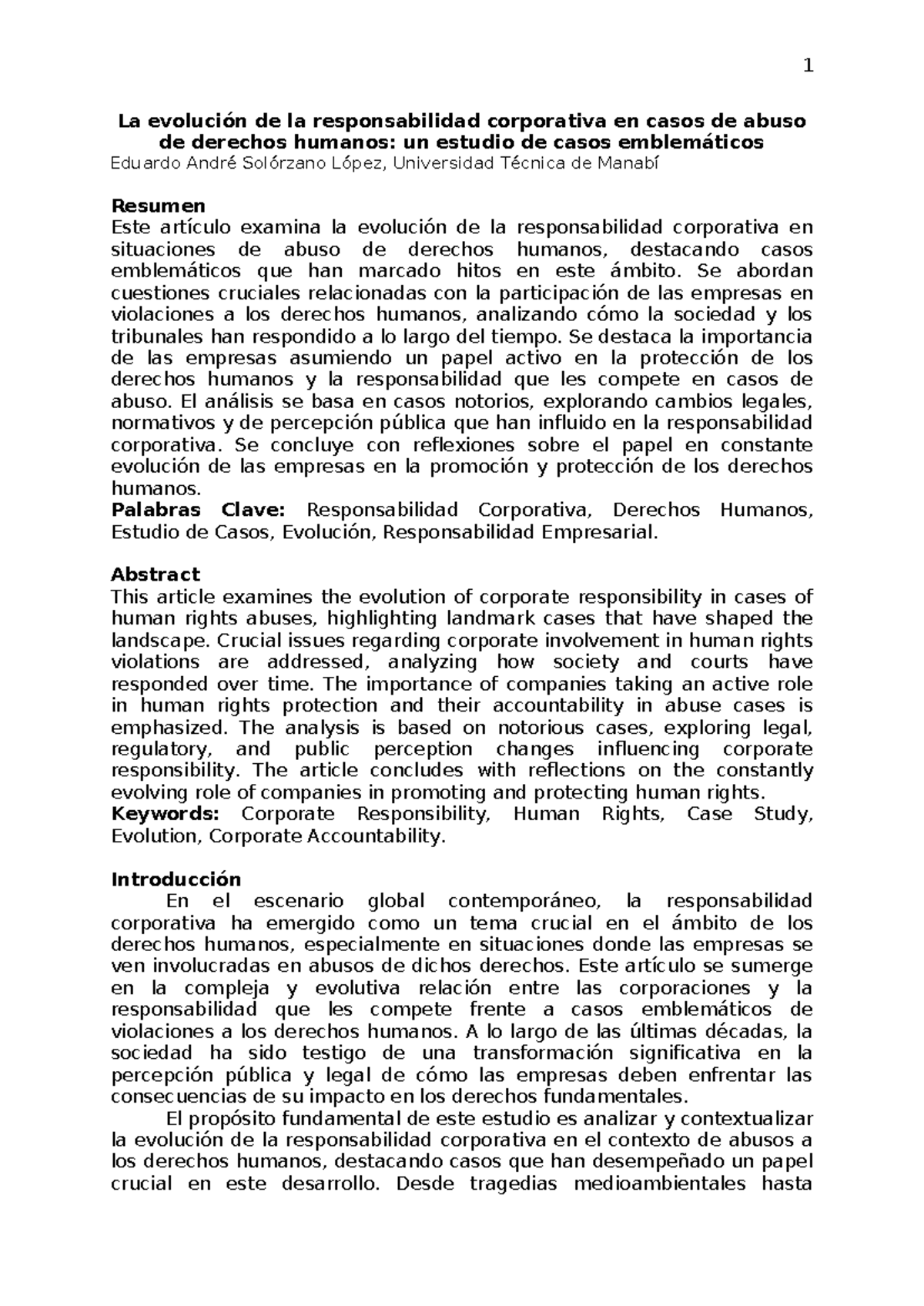 Evolución de la Responsabilidad Corporativa en Derechos Humanos ...