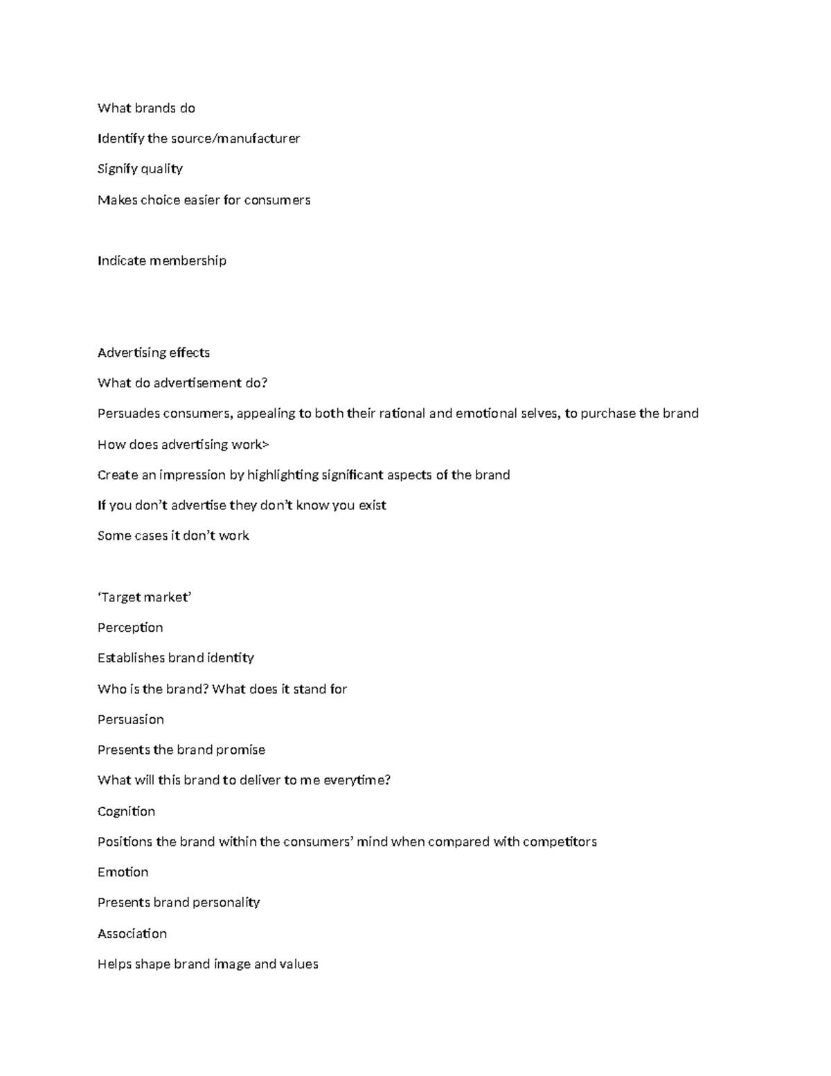 Advertising Lecture Notes - Week 1: Understanding Brand Influence - Studocu