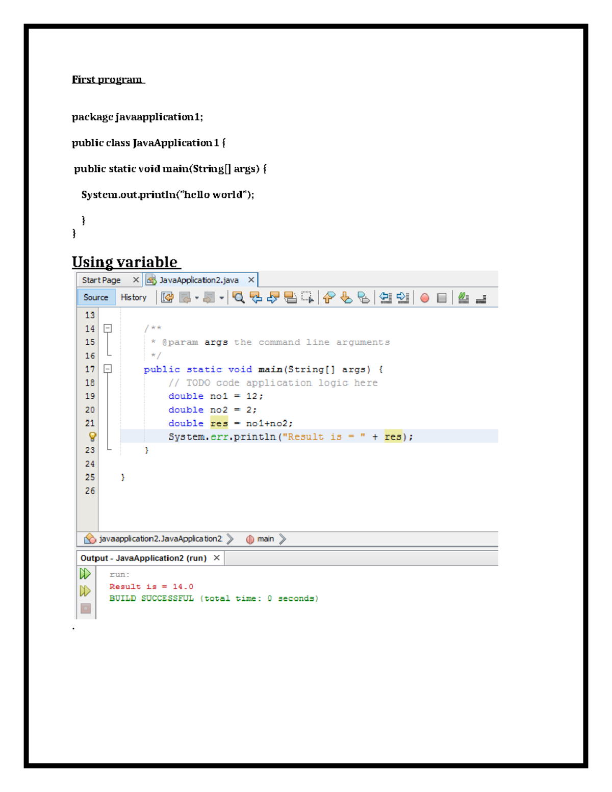 Java Basic Programs - Final Exam Notes for Programming 101 - Studocu