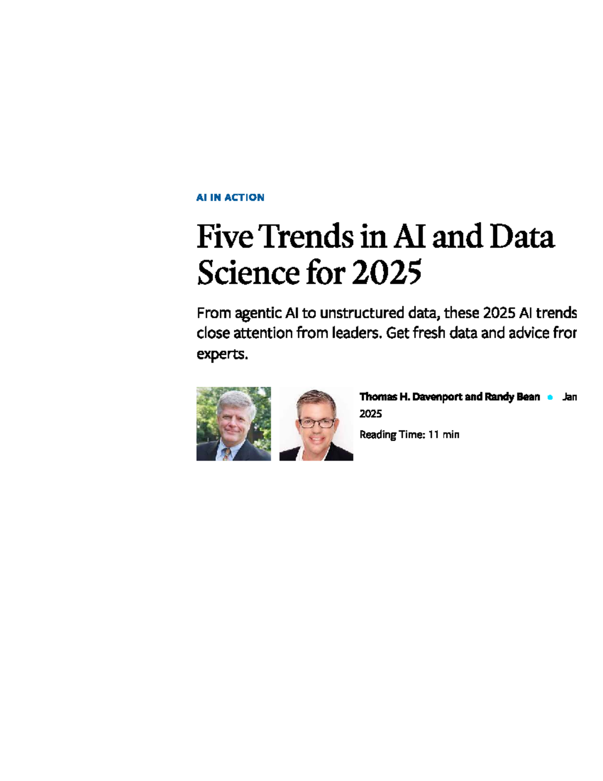 AI 2025: Five Key Trends in Data Science and AI Leadership - Studocu