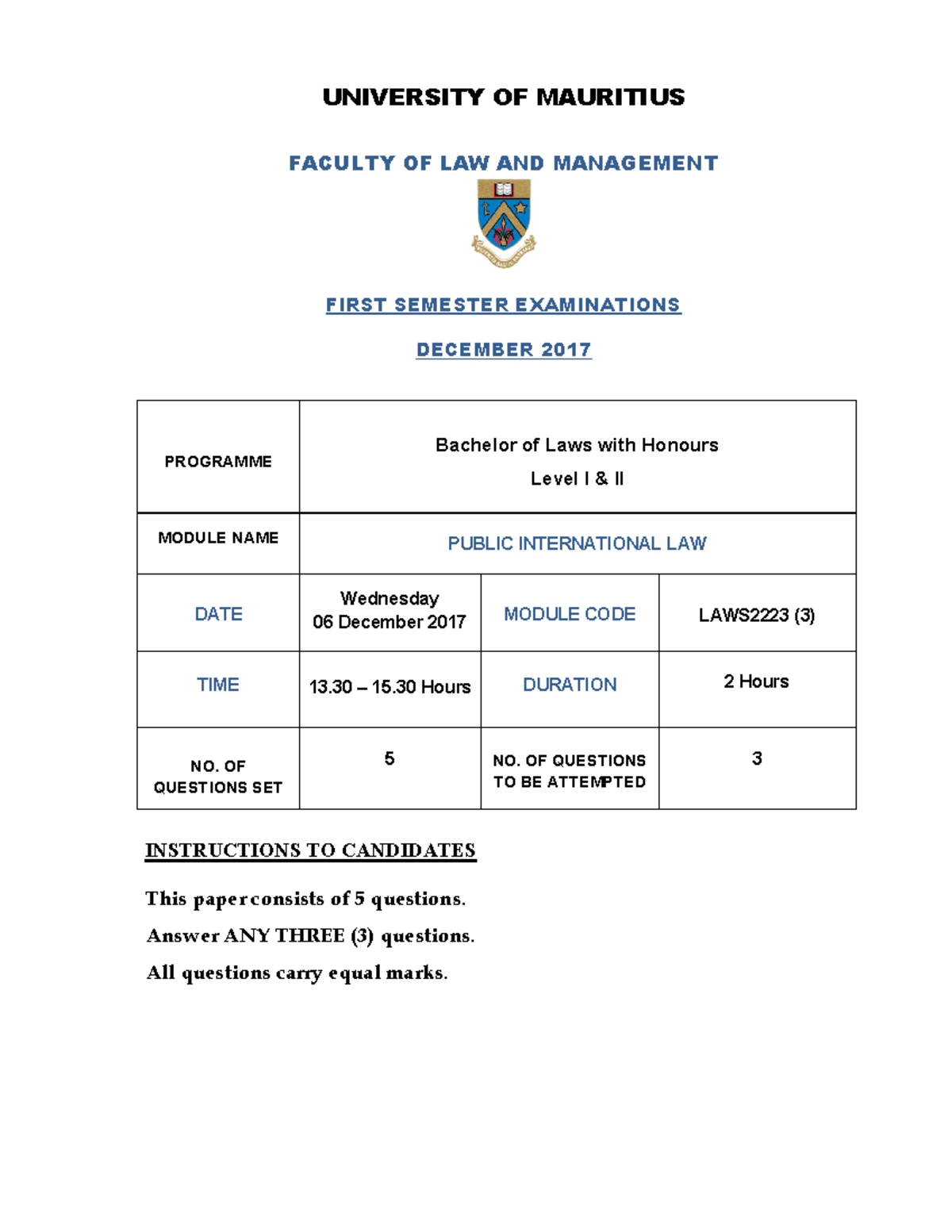 Exam 2 Questions for Public International Law - LAWS2223 (3) - Studocu