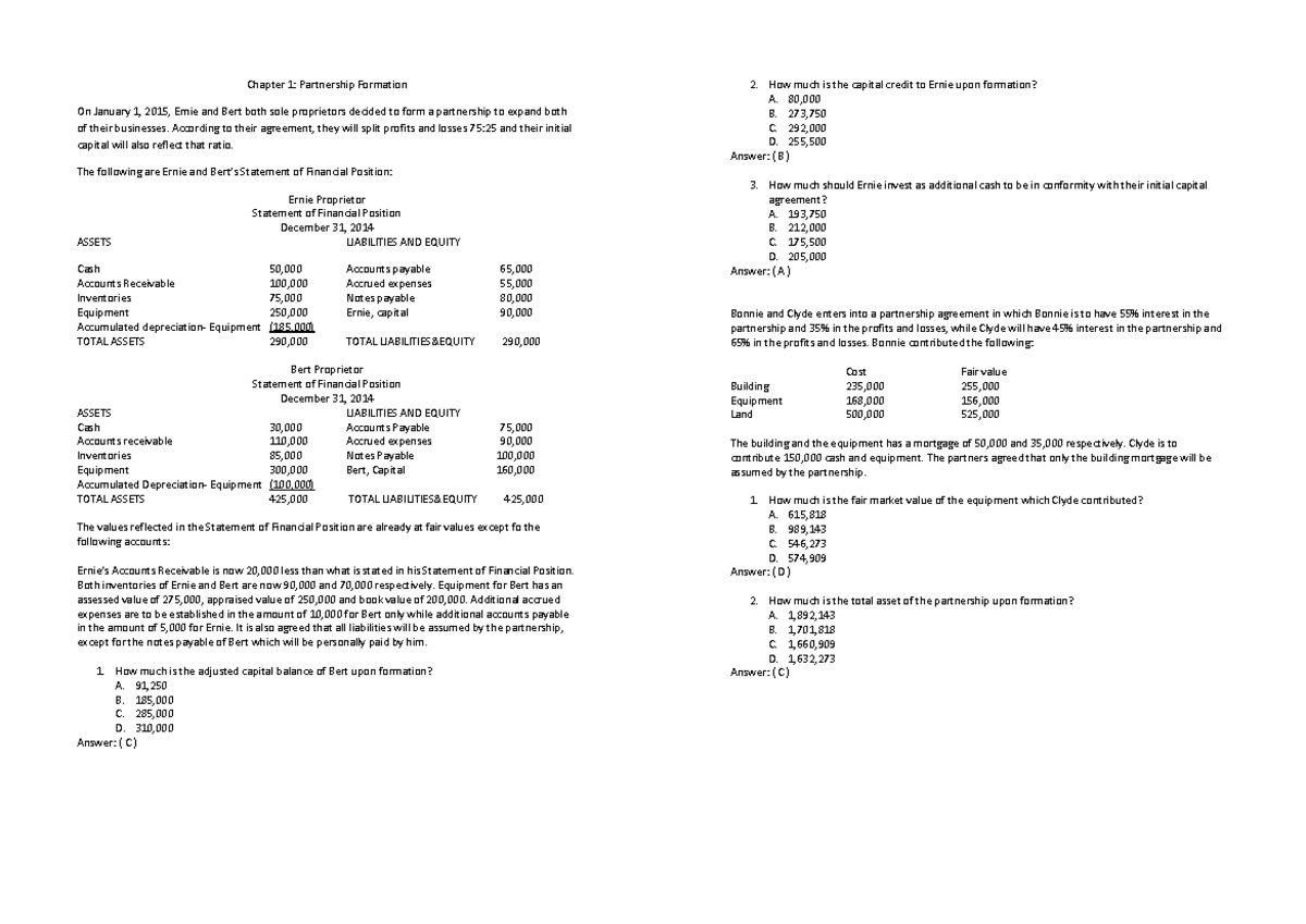 Partnership Formation Activity: Understanding Capital Contributions and ...