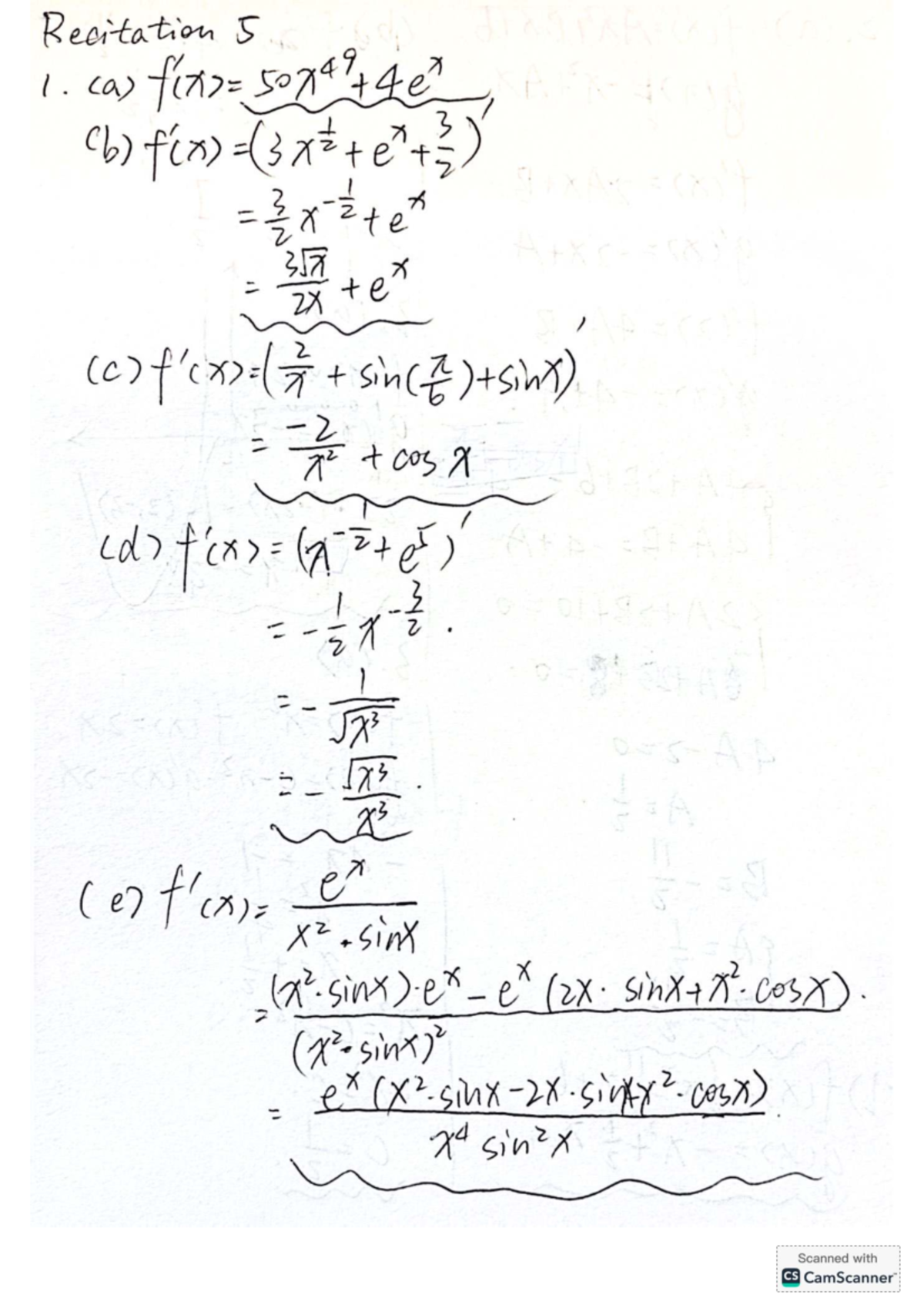 Recitation 5 - Advanced Functions and Calculus Concepts - Studocu