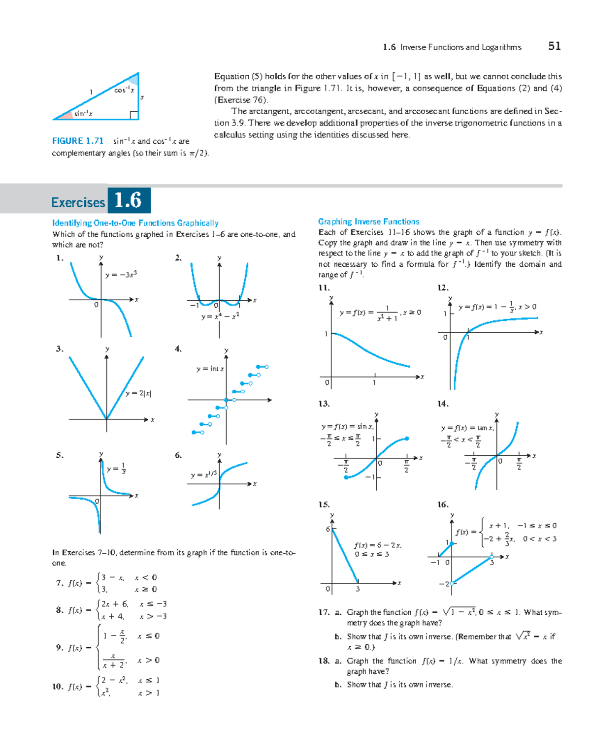 Inverse Functions & Logarithms: Thomas Calculus (51) Pages 65-66 - Studocu