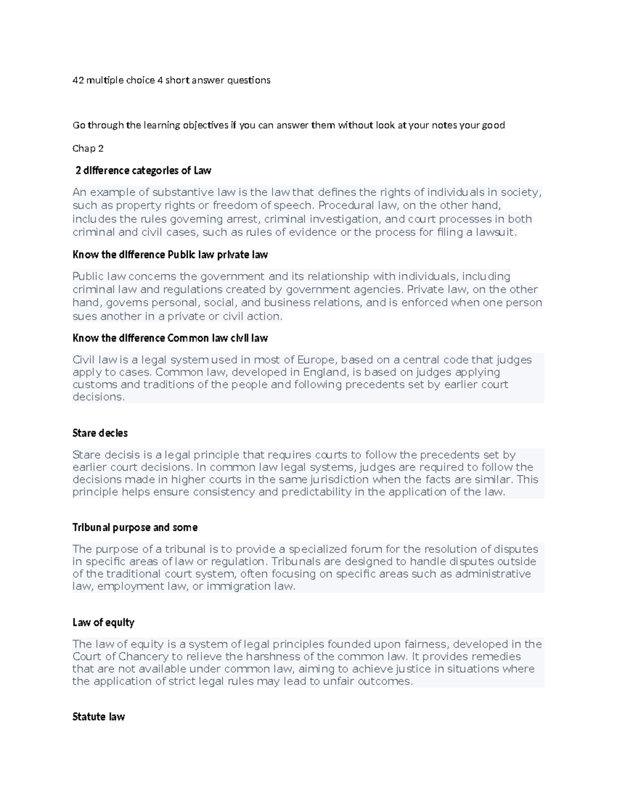 MCS 3040 Midterm Exam Study Guide: Key Legal Concepts and Principles ...
