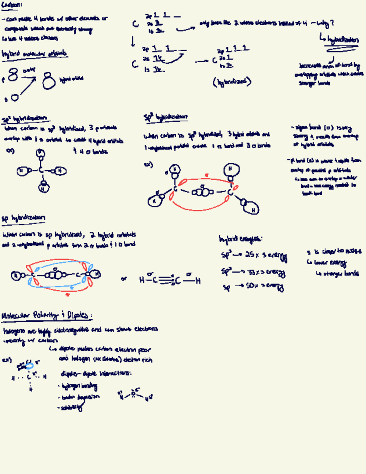 Lecture Notes - Carbon Hybridization and Bonding Concepts - Studocu