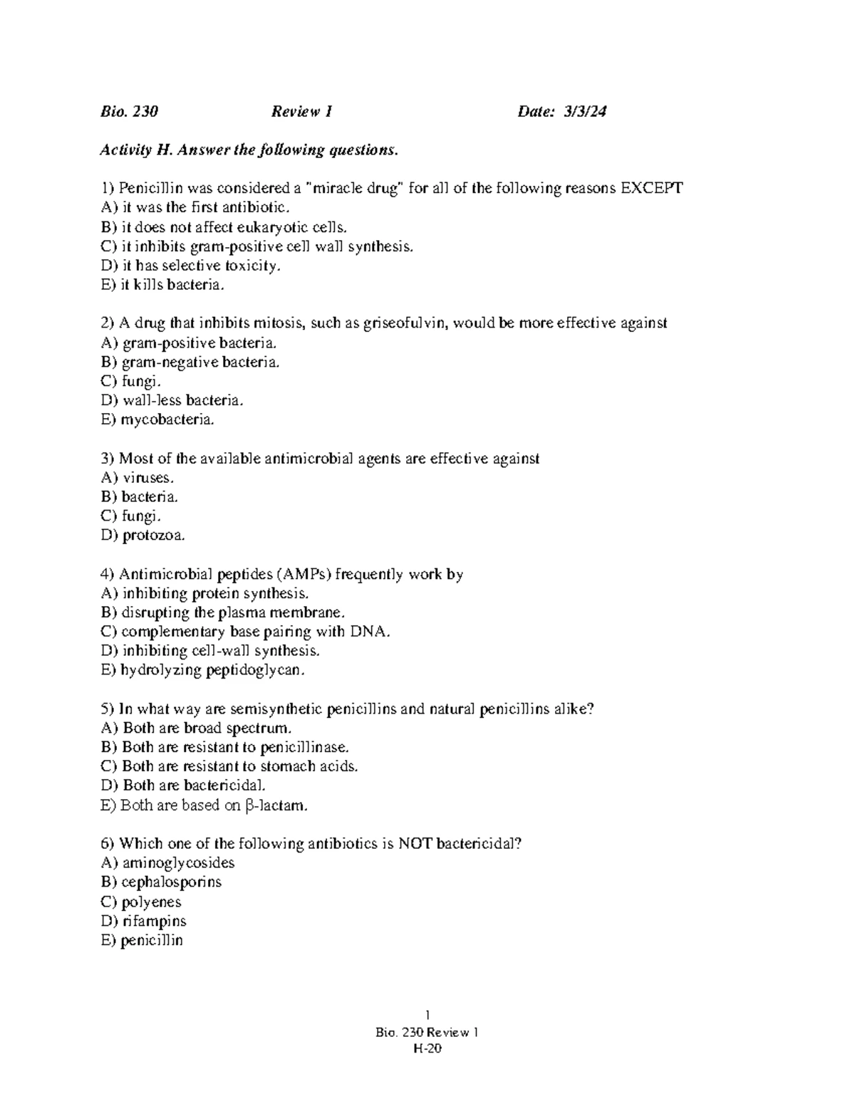 BIO 230 Final Exam Study Guide: Unit 1 Overview and Key Concepts - Studocu