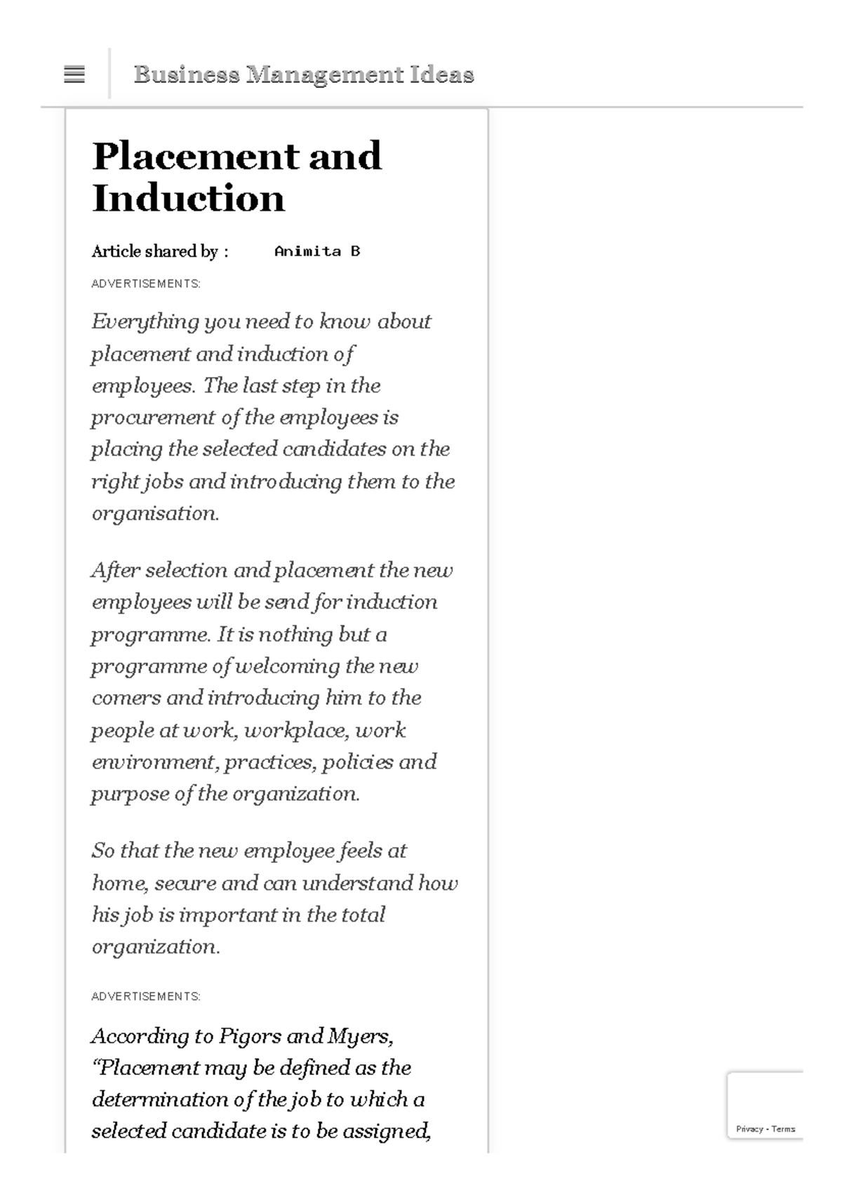 Placement and Induction Process in Business Management: Key Insights ...