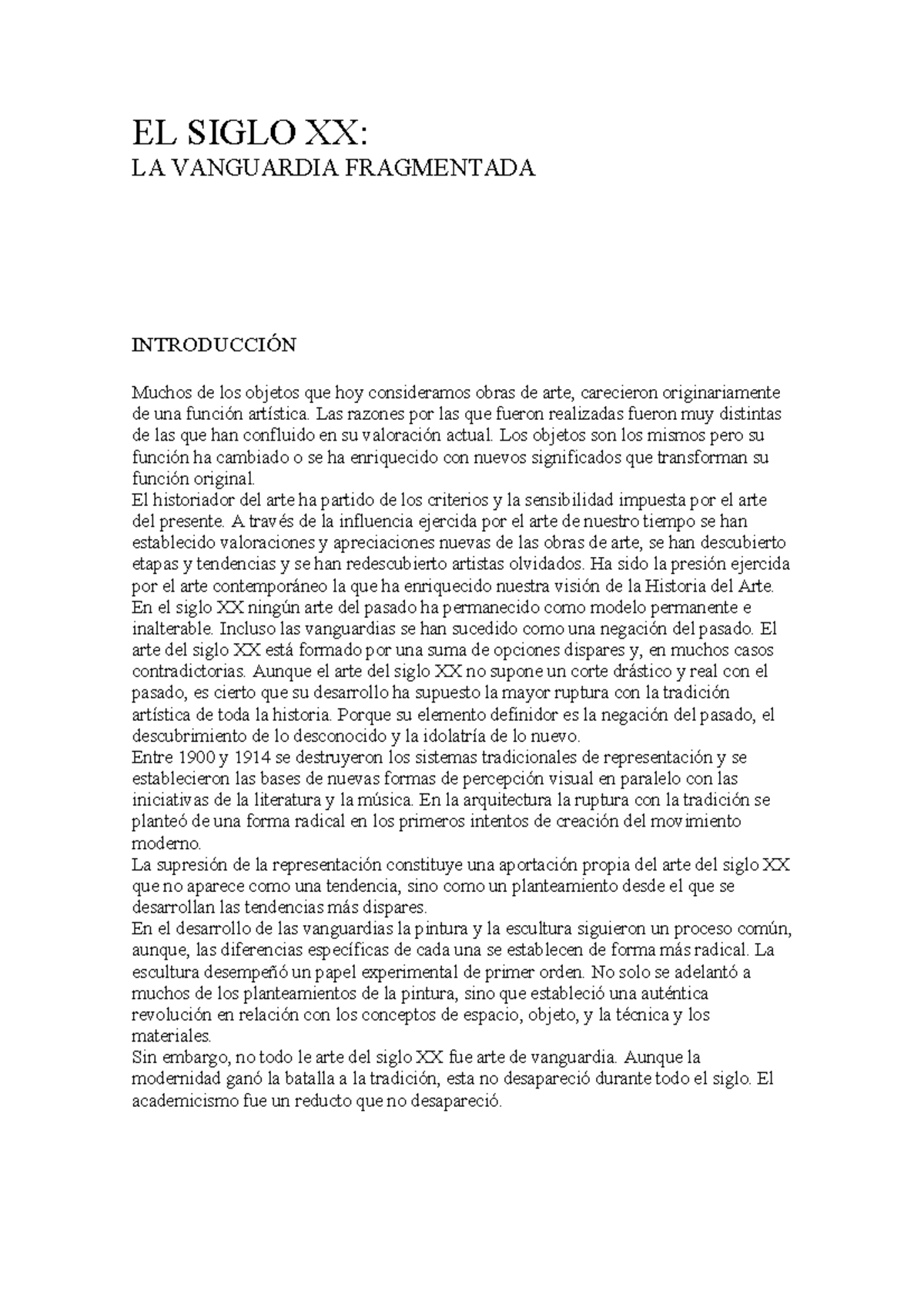 Resumen siglo XX - Apuntes 1-2-3-4-5-6-7-8-9-10 - Document Preview