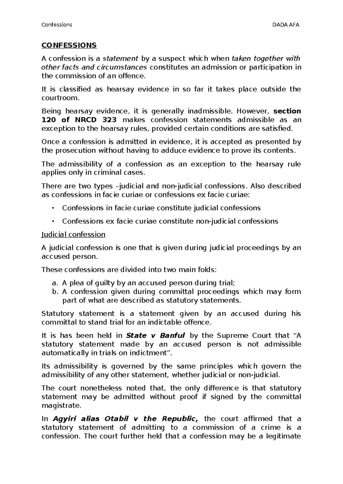 Confessions and Their Admissibility in Criminal Law - Insights and Case ...