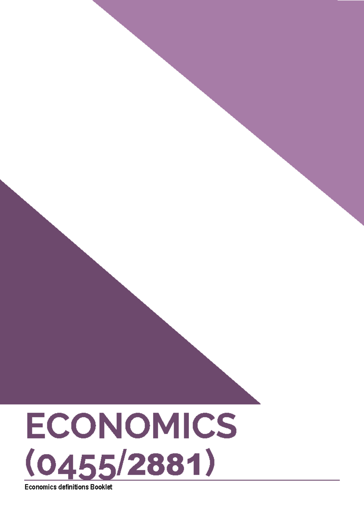 ECON 101: Comprehensive Economics Definitions Booklet - Studocu