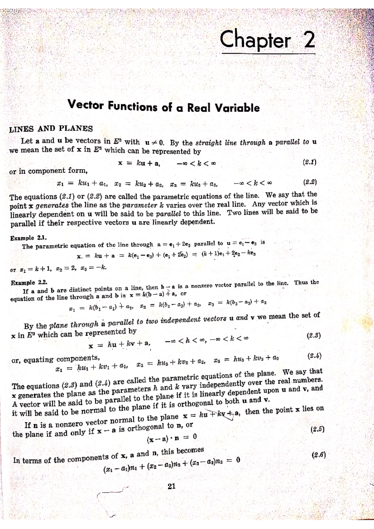 Differential geometry - Chapter 2 Vector Functions of a Real Variable ...