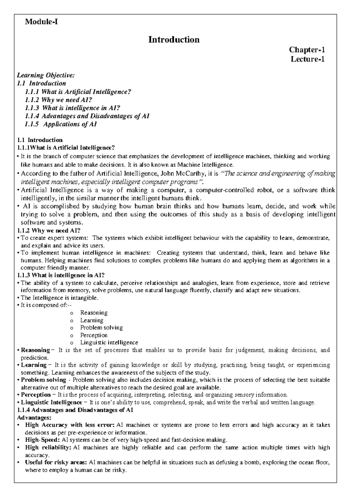 AIML Lecture Notes(Module-4) - Module-IV Learning Chapter- Lecture ...