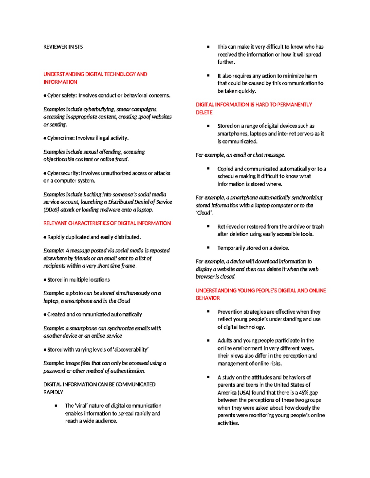 Reviewer-IN-STS - Pointers - REVIEWER IN STS UNDERSTANDING DIGITAL ...