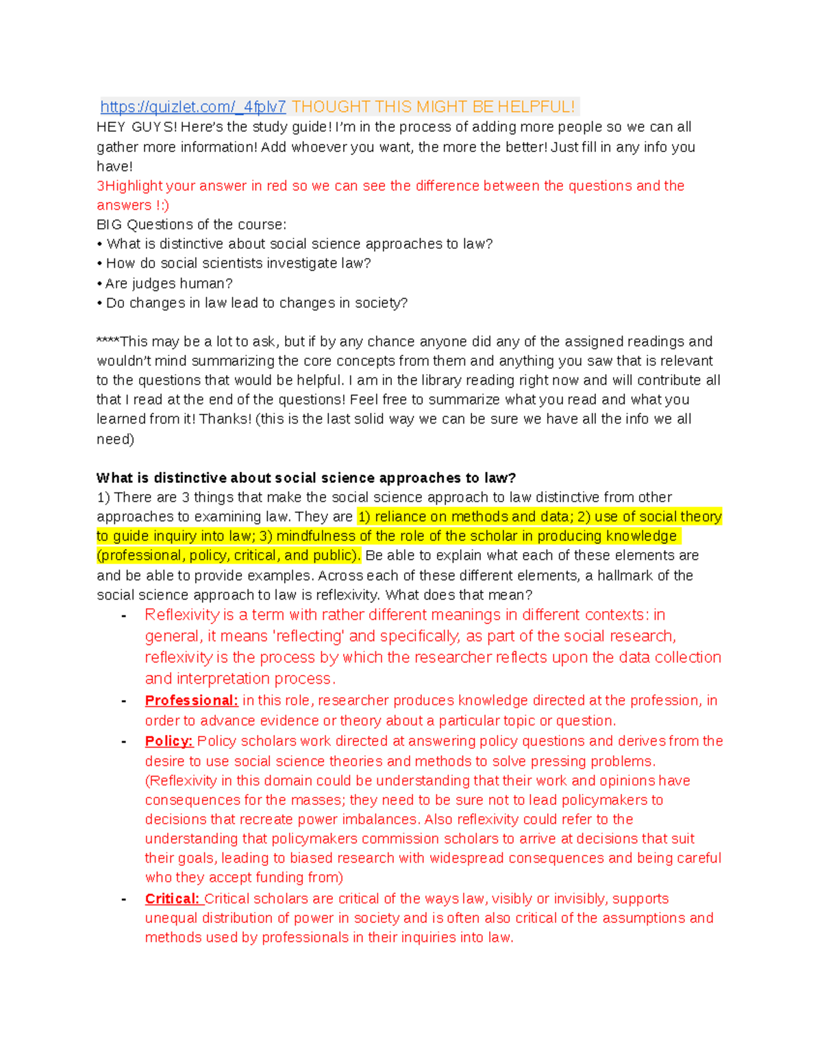 SOC 155 Midterm Study Guide: Key Concepts in Social Science and Law ...