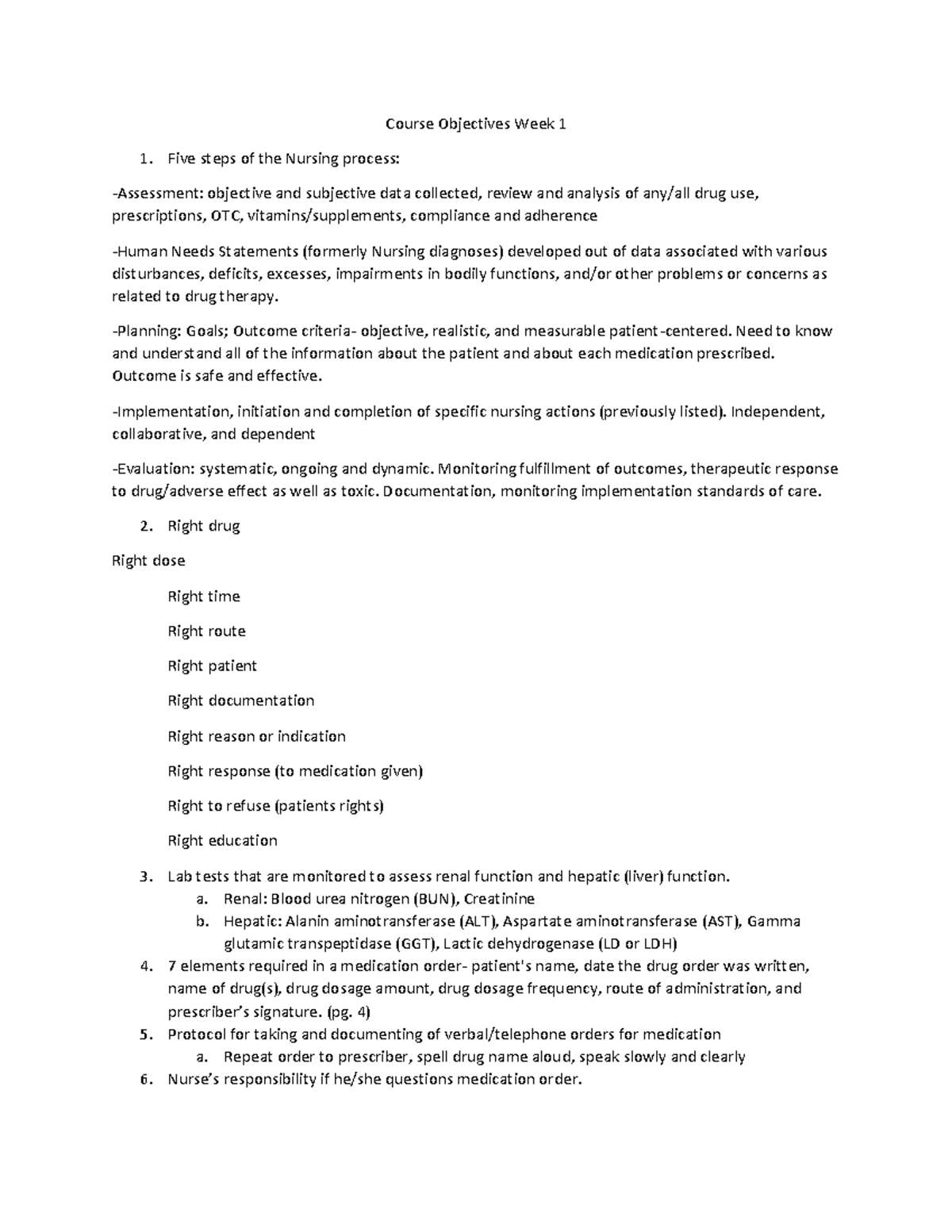 Course Objectives Week 1 - Copy - Course Objectives Week 1 Five steps ...