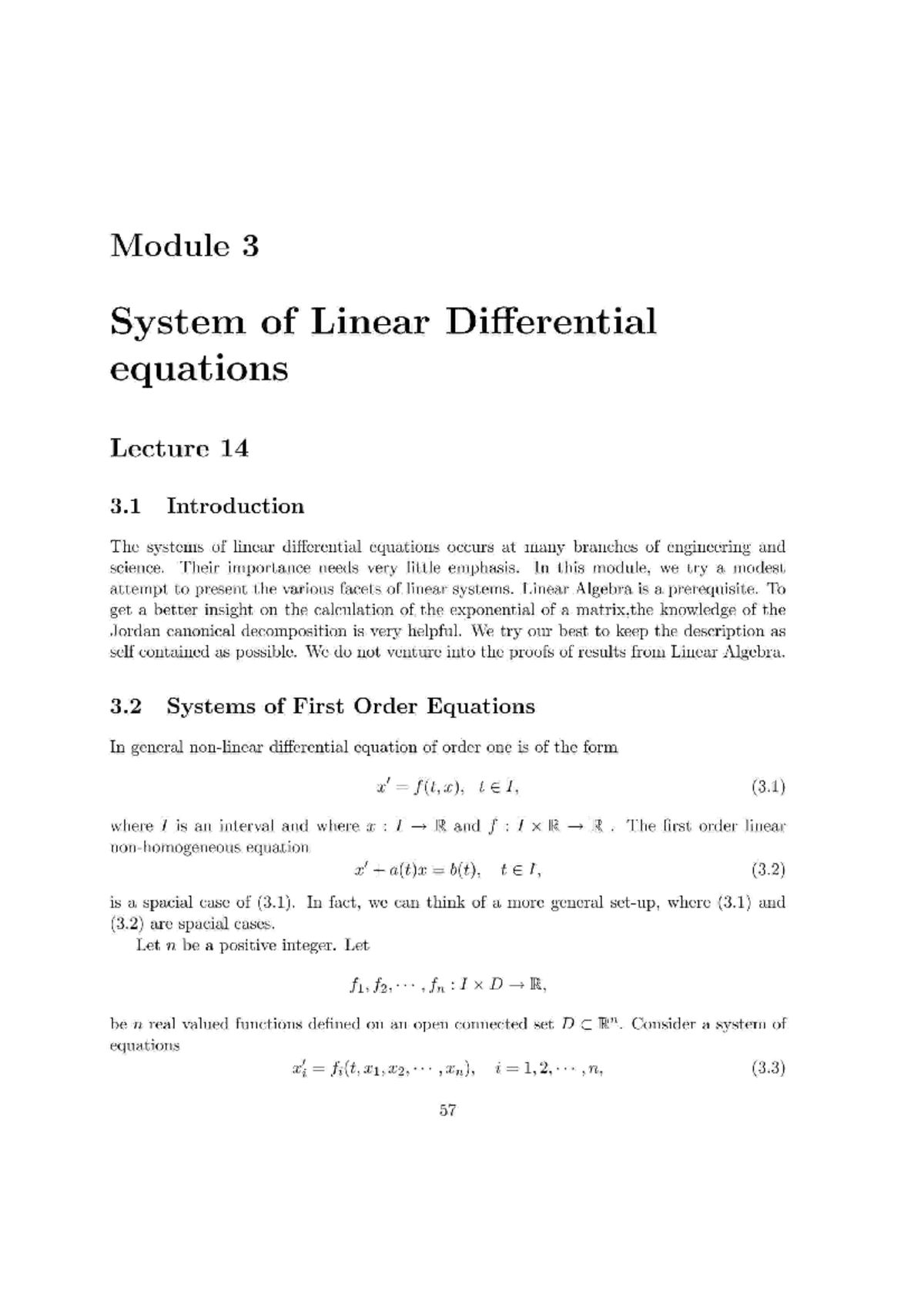 Module 3: Systems of Linear Differential Equations Overview - Studocu