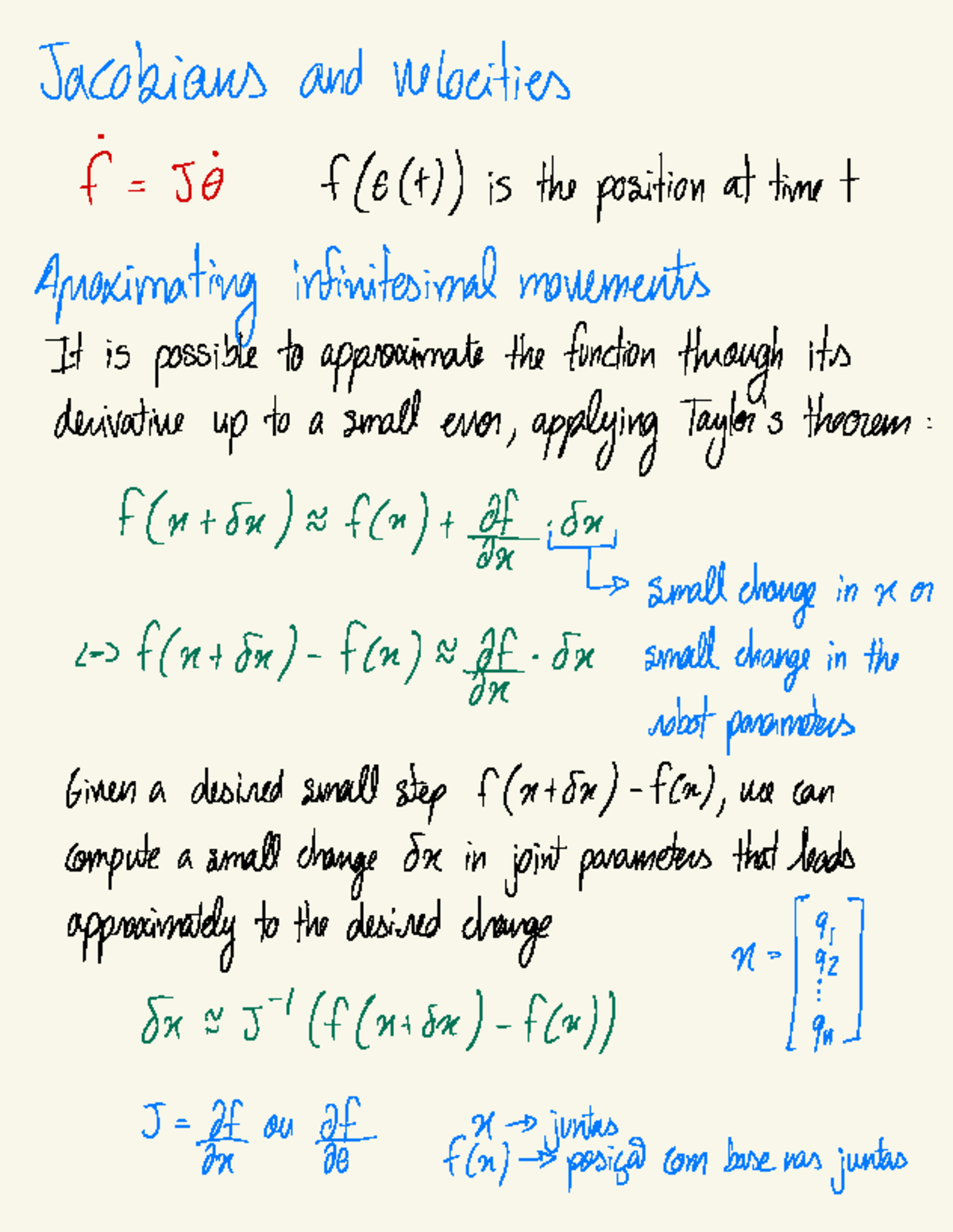 Jacobian and Velocity Approximations - Solution Tutorial 2 - Studocu