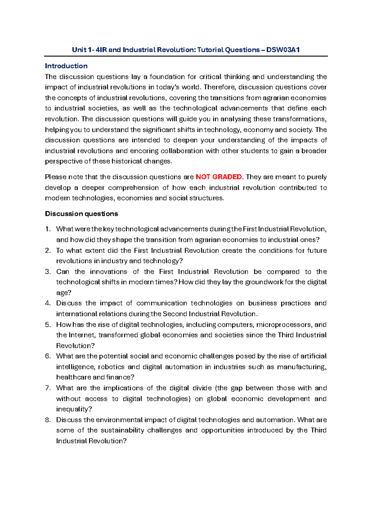 Unit 1- Tutorial Questions a7a7ea0c7a7e8f68b20515 d4aa284d96 - Unit 1 ...