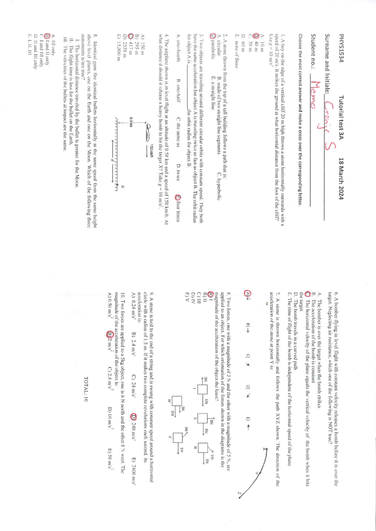 PHYS1534 Tutorial Test Memos 3A, 3B, 3C, and 3D - Studocu