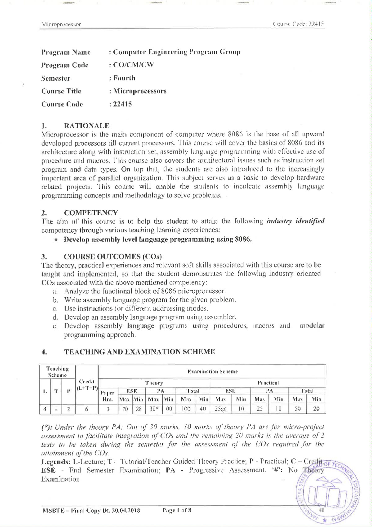 Microprocessor Summary for MSBTE Computer Engineering Java 4th Sem ...