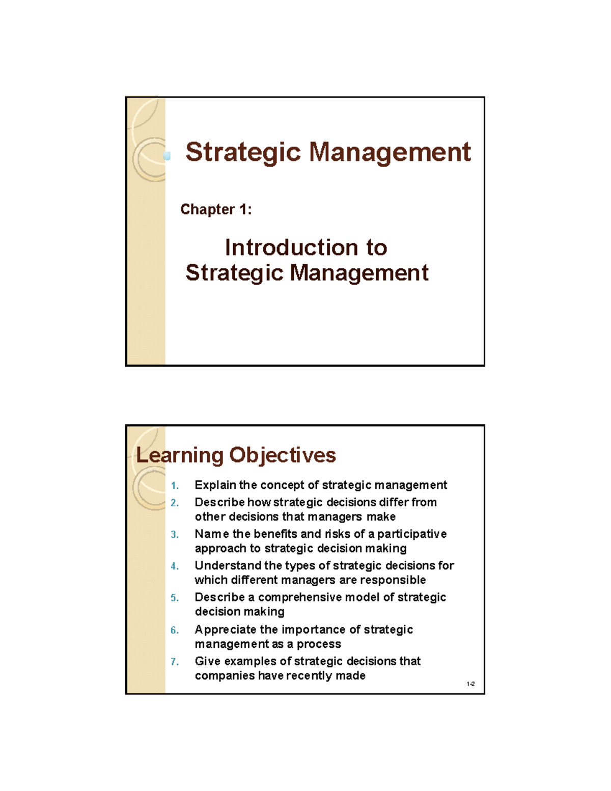 Strategic Management (SM101) Chapter 1: Intro & Key Concepts - Studocu