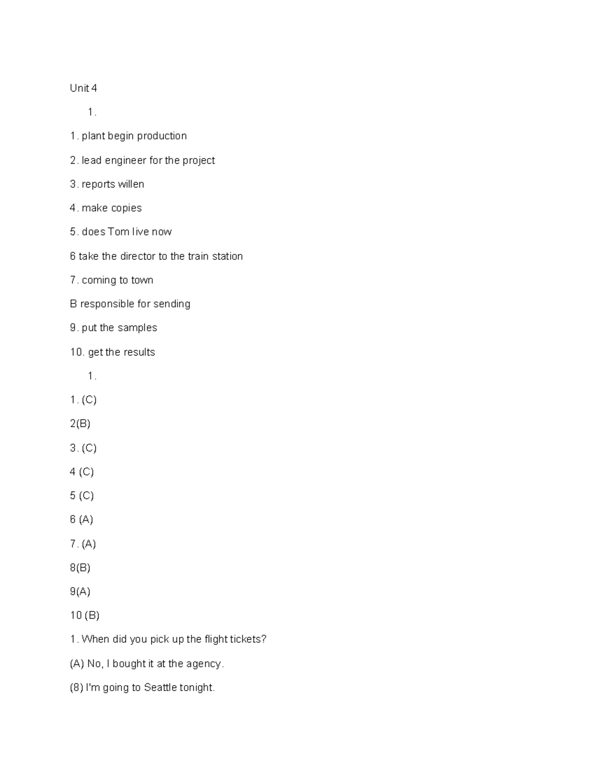 Unit 4 - Business Communication Exercises and Responses - Studocu