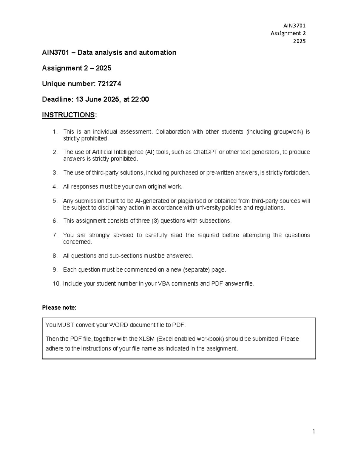 AIN3701 2025 Assignment 2: Data Analysis & Automation for SkyHigh ...