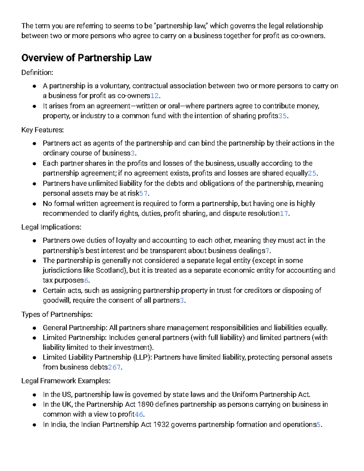 Partnership Law Overview: Key Features and Legal Implications - Studocu
