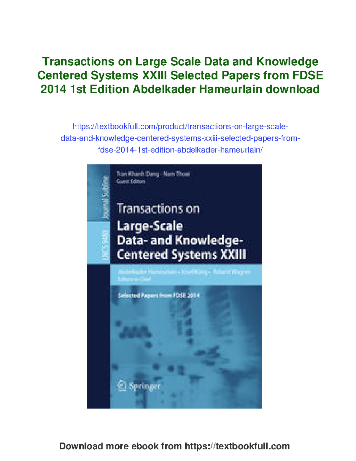 Transactions on Large Scale Data and Knowledge-Centered Systems ...