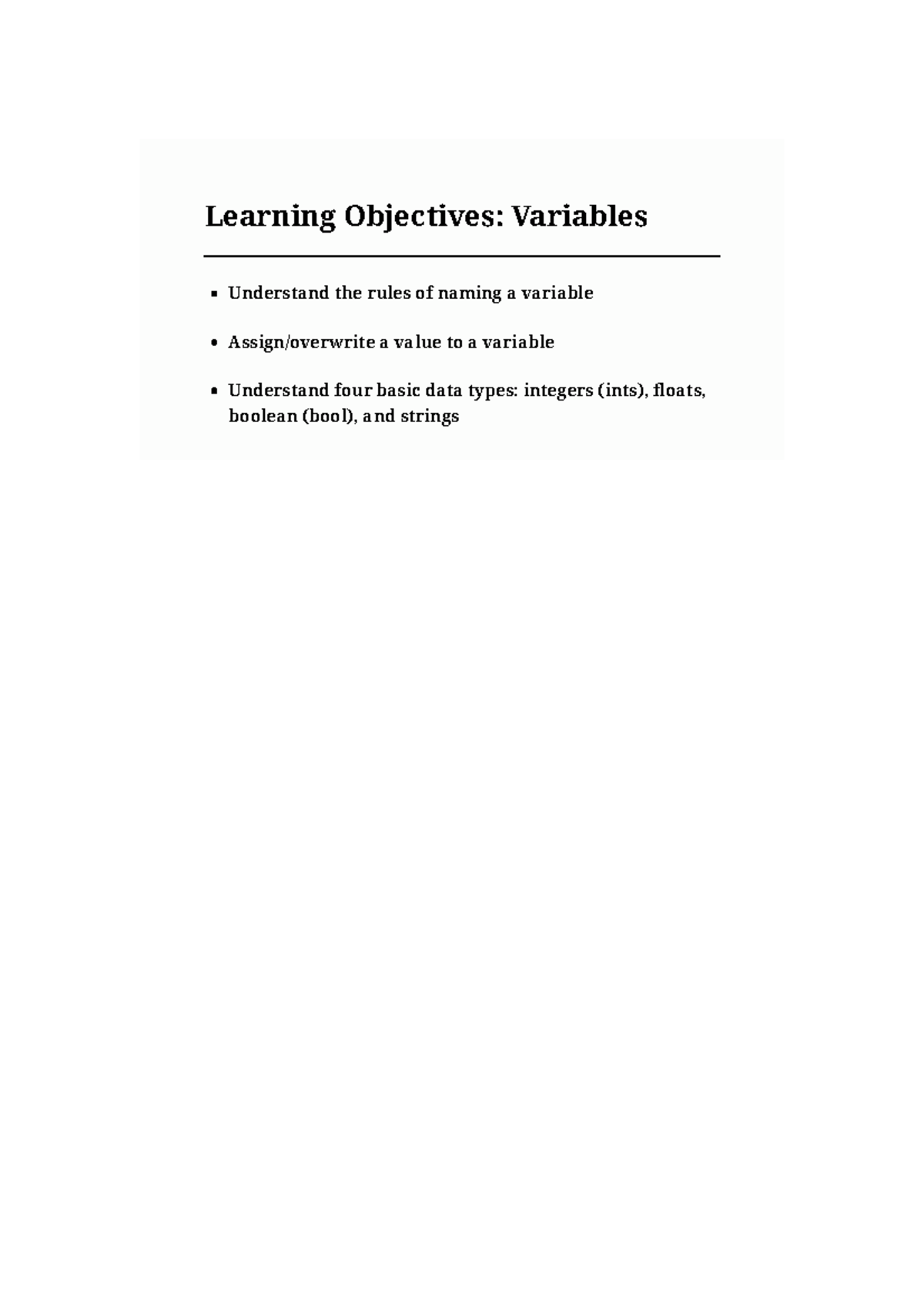 C++ 2 - Understanding Variables and Data Types: Lecture Notes - Studocu