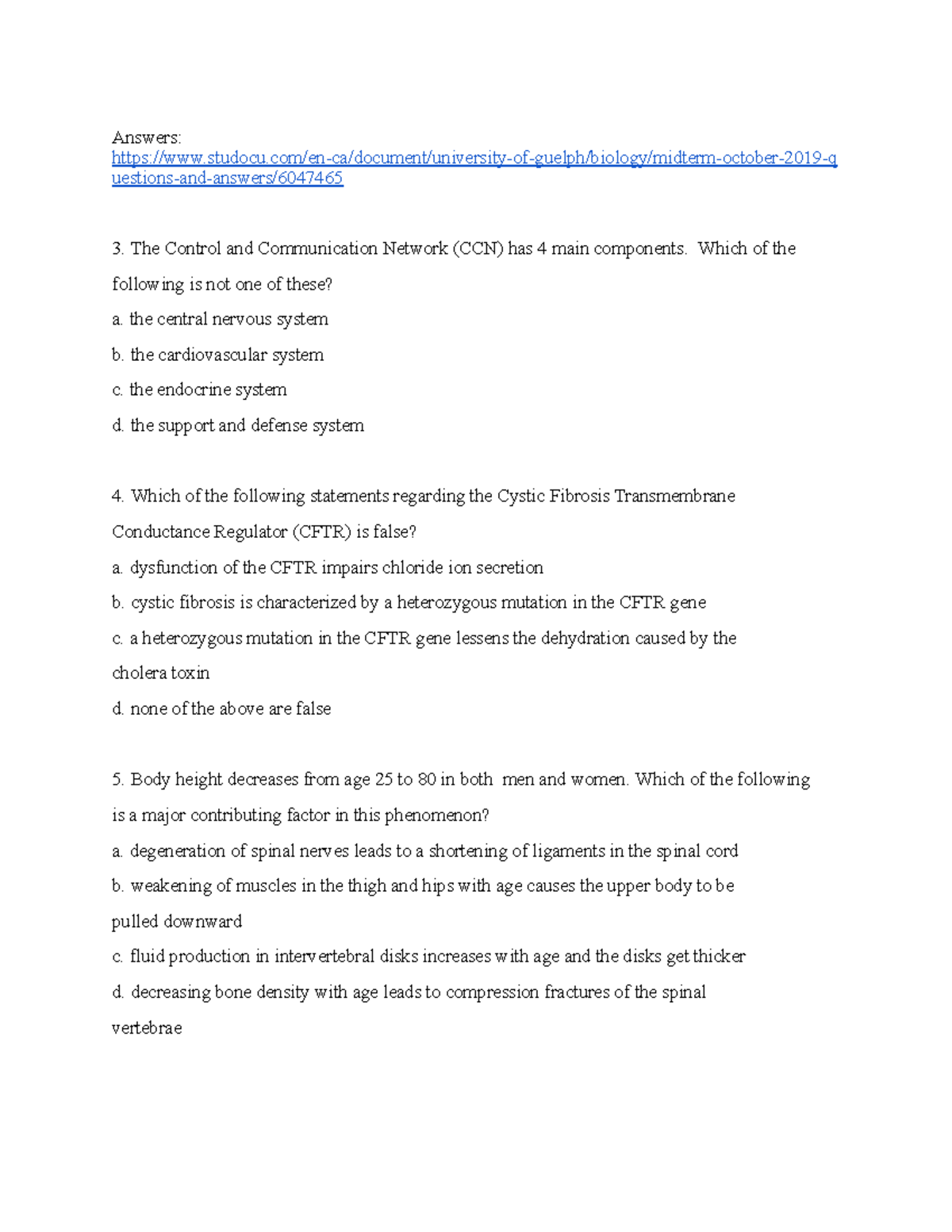 Midterm practice - Answers: - Studocu