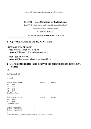 CN5005 Week 2 tutorial - School of Architecture, Computing and ...